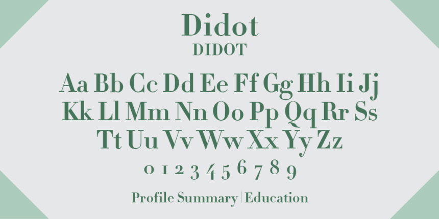 didot as one of the best resume writing fonts