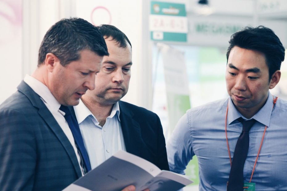 Three businessman in a disagreement. .