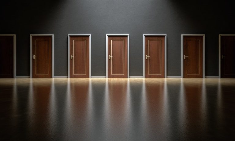 Doors showing common misconceptions in picking a career