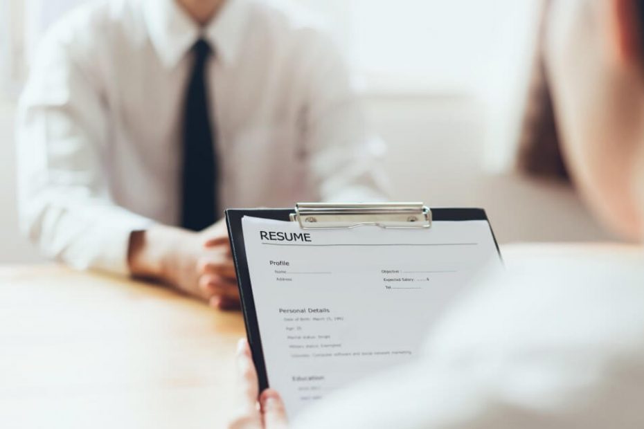 Interviewer checking for resume bombs