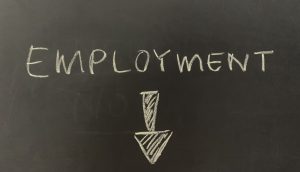 employment with an arrow pointing down
