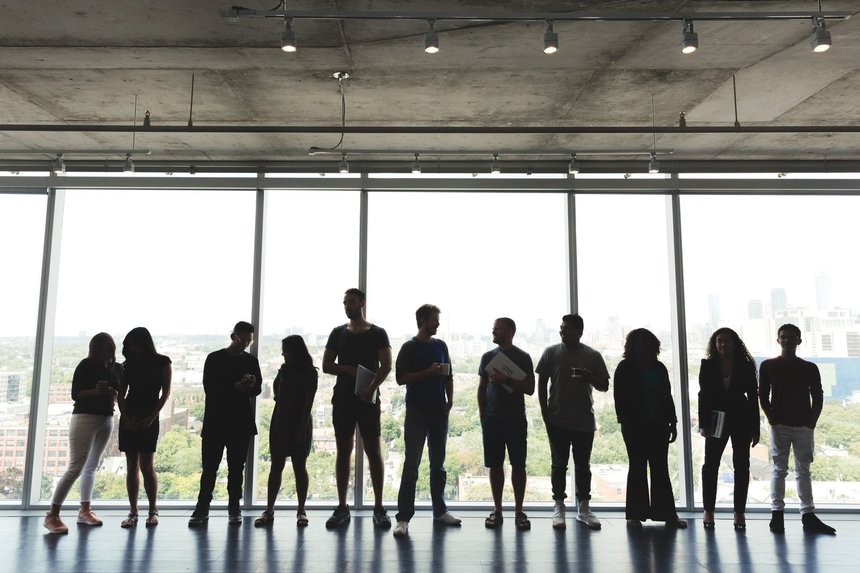The highest paying jobs as depicted by a silhouette of a large group of people