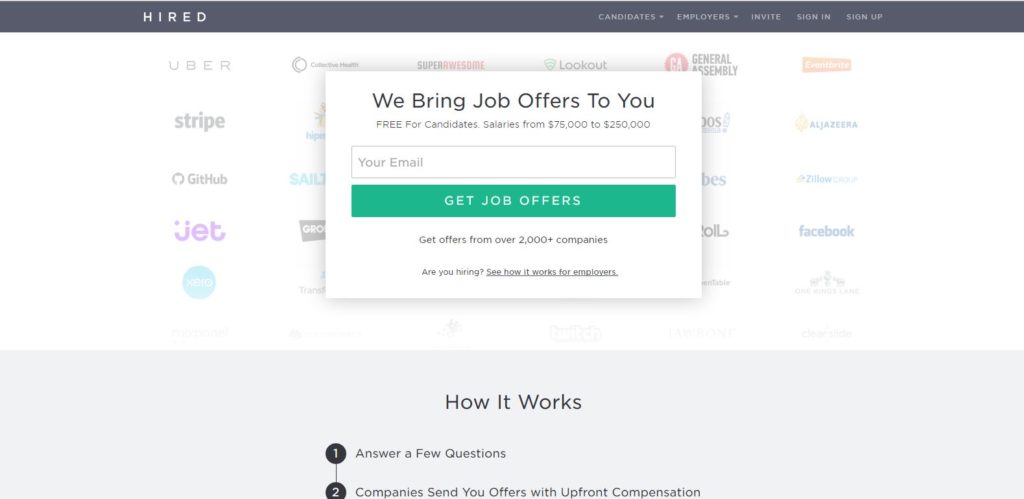Hired: job search tools