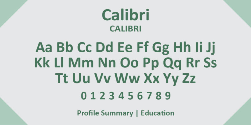 calibri as one of the best resume writing fonts