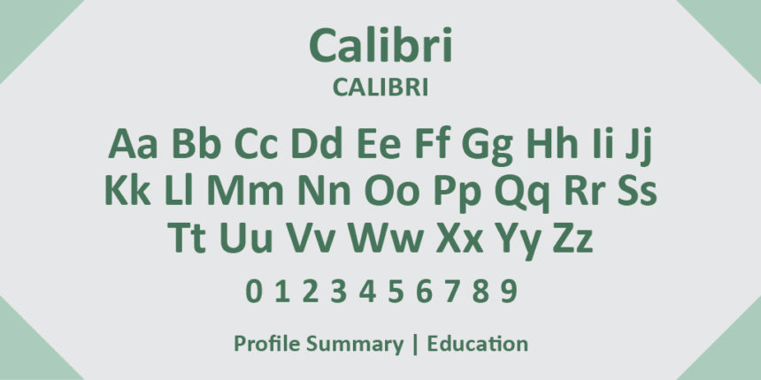 calibri font resume