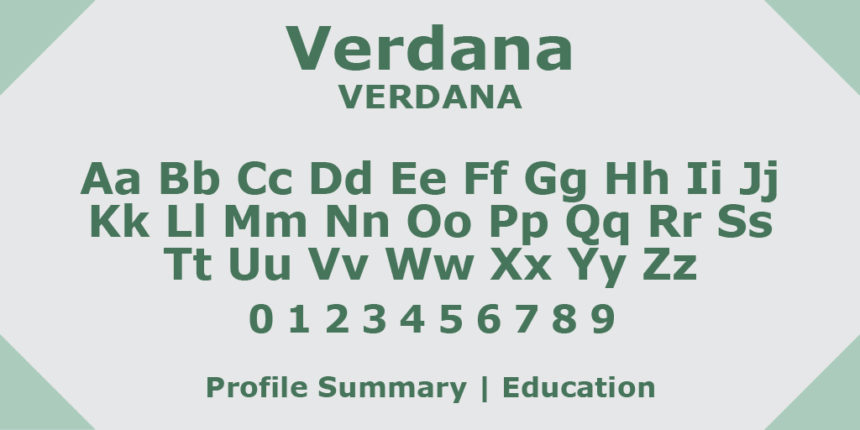 verdana as one of the best resume writing fonts