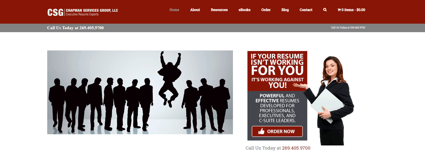 10 Best Resume Writers — screenshot of Chapman Services’ homepage