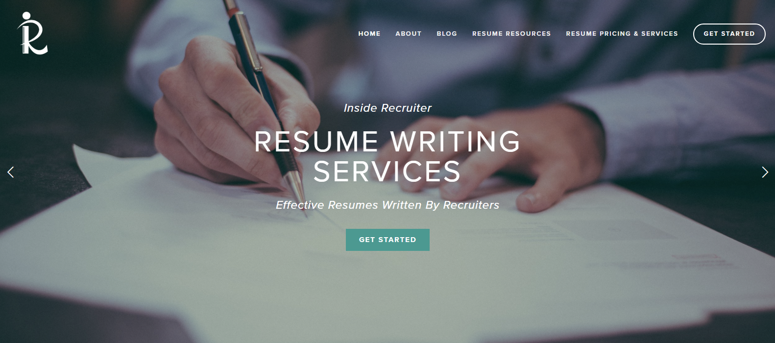 Best Sales Resume Services - Screenshot of Inside Recruiter Homepage