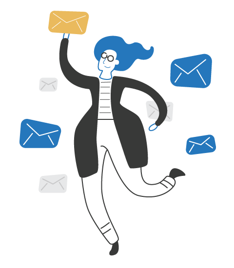 Woman holding mails vector for Best 10 forms