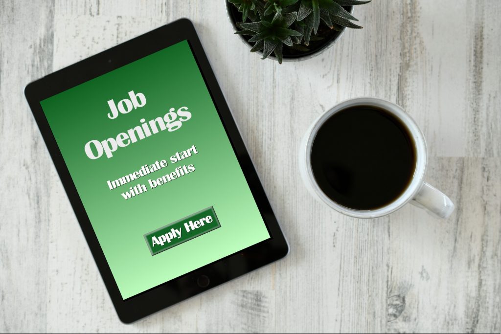 online job search tool on tablet