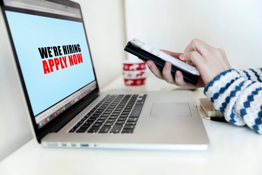 applicant preparing for online job application