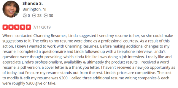 review of resume services in Philadelphia Channing Resumes Yelp
