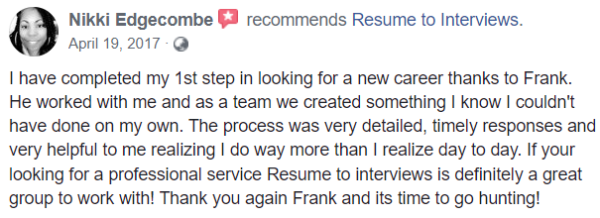 review of resume services in Philadelphia Resume to Interviews Facebook