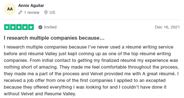 review of resume services in Philadelphia Resume Valley Trustpilot