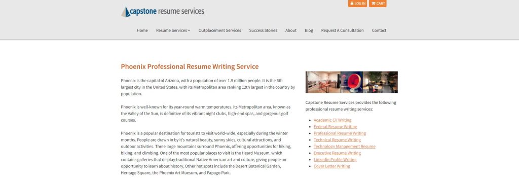 capstone resume services hero section
