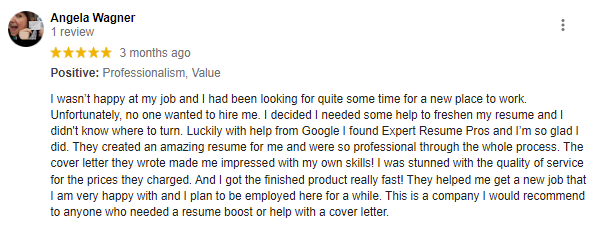expert resume pros google my business-review