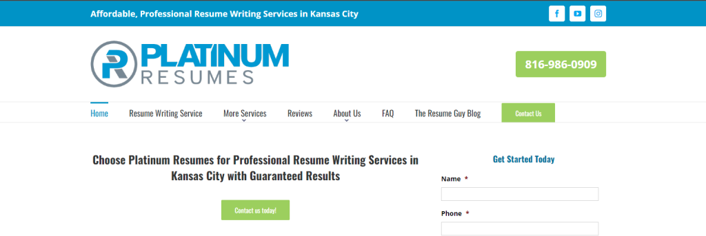 Platinum Resumes for professional resume writing services in Kansas City