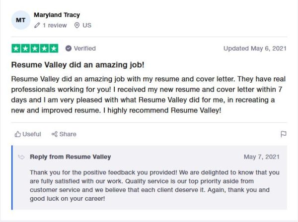 resume valley trustpilot reviews