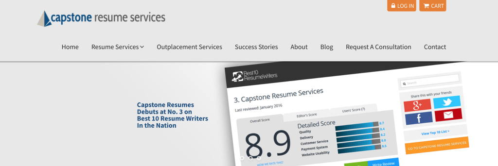 capstone resume writing services hero section