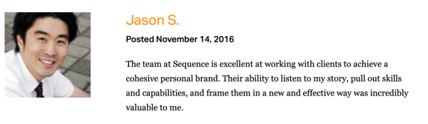sequence resumes client testimonial