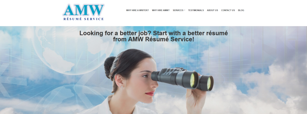 amw resume service hero section