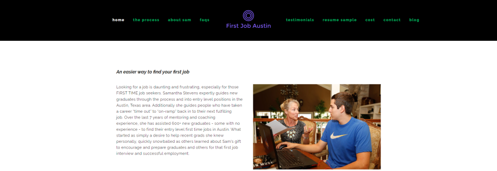 first job austin hero section