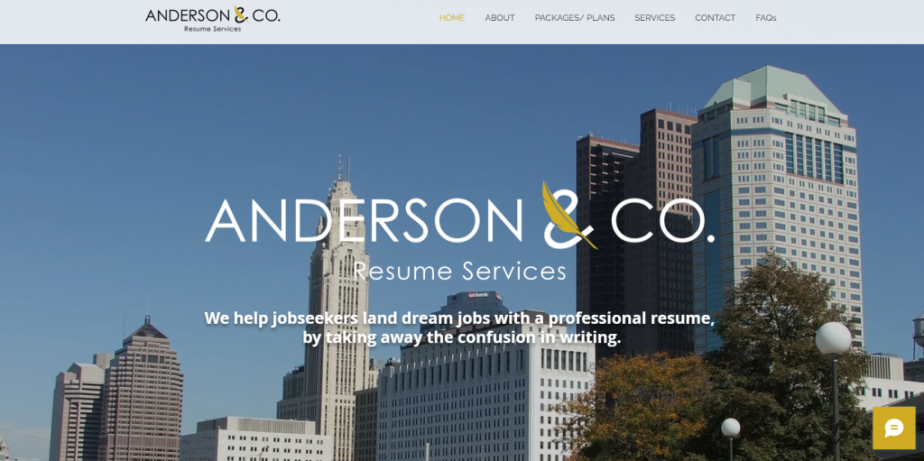 Anderson & Co. Resume Services homepage