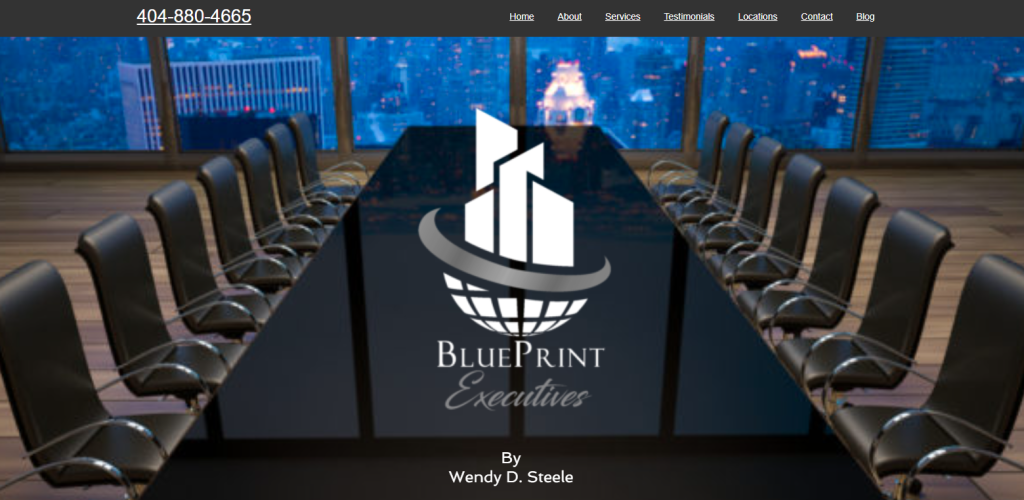 10 Best Resume Writers - screenshot of BluePrint Executives' homepage