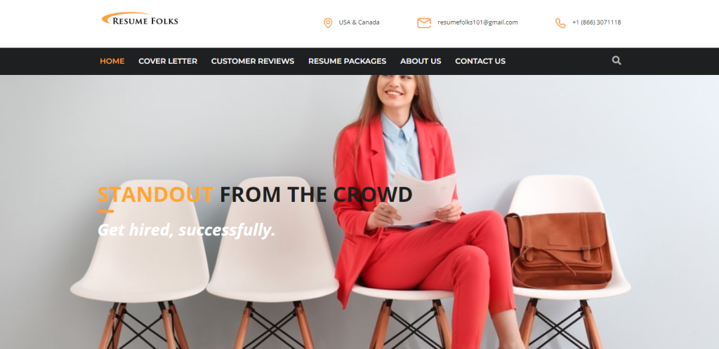 10 Best Resume Writers — screenshot of Resume Folks’ homepage