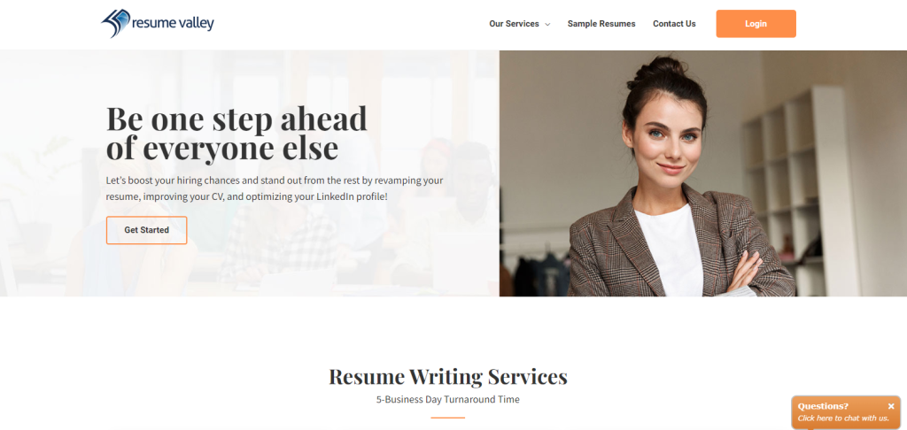 resume valley hero section