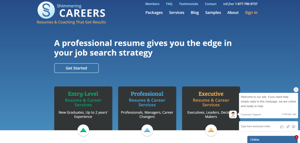 shimmering careers homepage