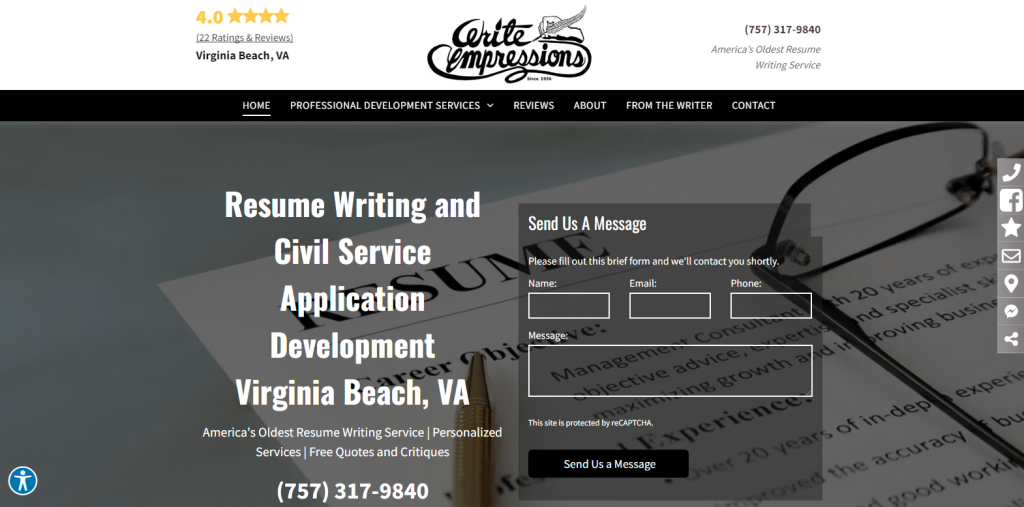 hero section of Write Impressions Resume Service