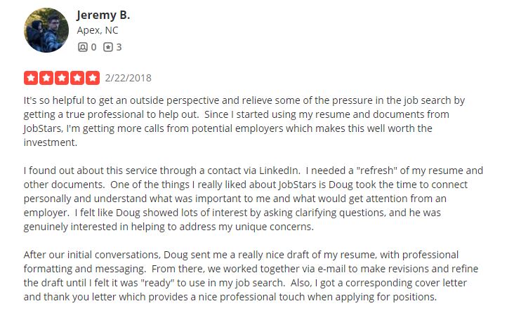jobstarUSA reviews for military resume writing services