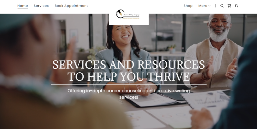 homepage of Alcorn's Writing Company