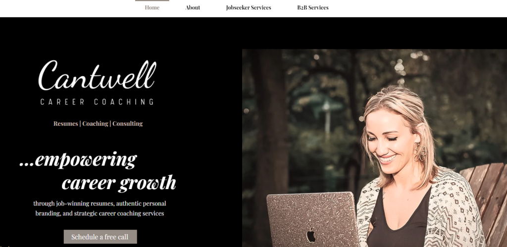 homepage of Cantwell Career Coaching