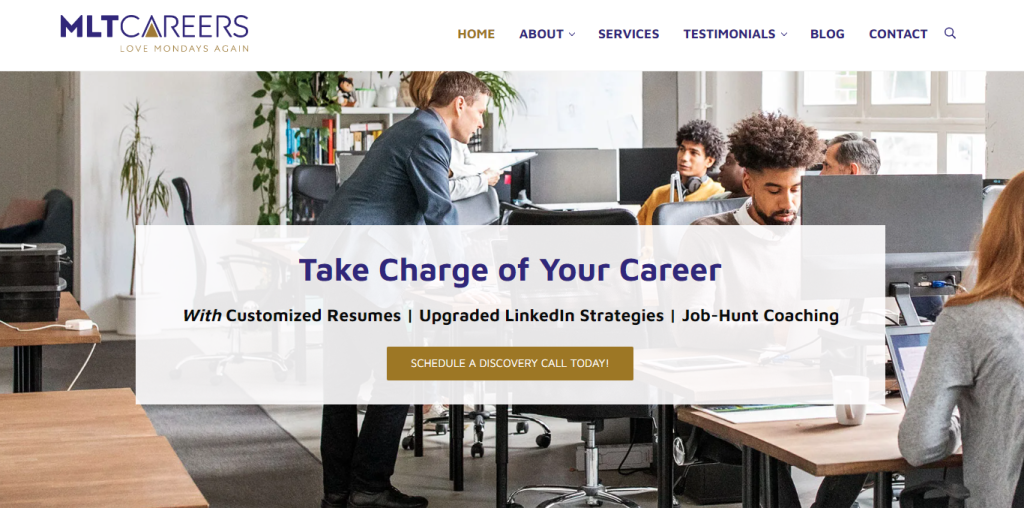 homepage of MLT Careers
