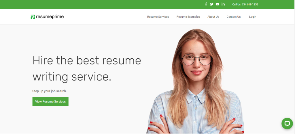 homepage of Resume Prime