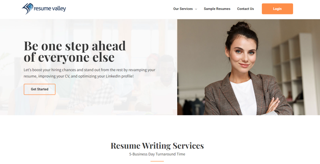 homepage of Resume Valley