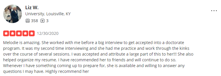 melodie power, the resume and interview coach yelp review as one of the best resume writing services in louisville