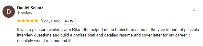 google review of otto resumes listed as one of the best resume writing services in boston