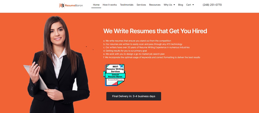 resume baron listed as one of the best resume writing services in michigan