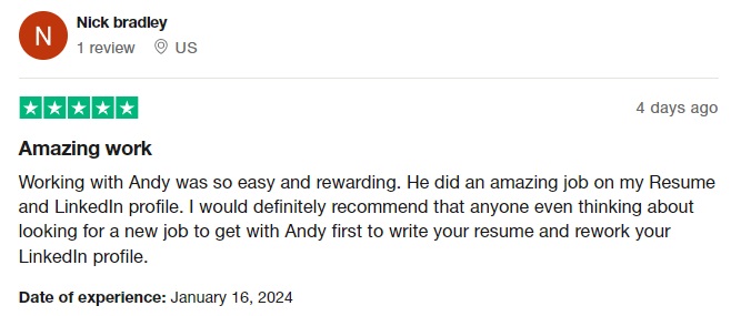 trustpilot review of findmyprofession listed as one of the best CV writing services