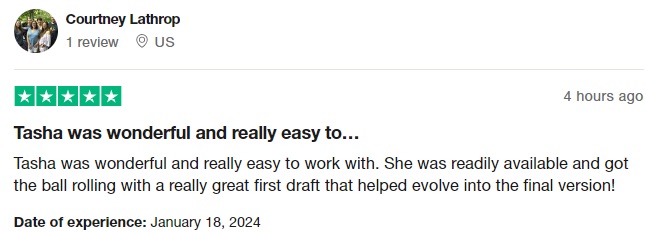 trustpilot review of topstack resume listed as one of the best resume writing services in sacramento