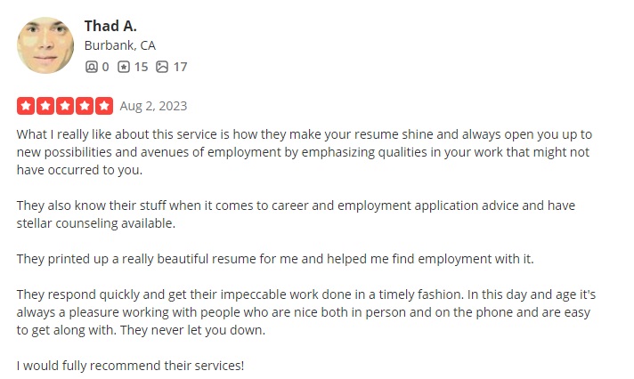 yelp review of aaa mckinstry resume service listed as one of the best resume service in california