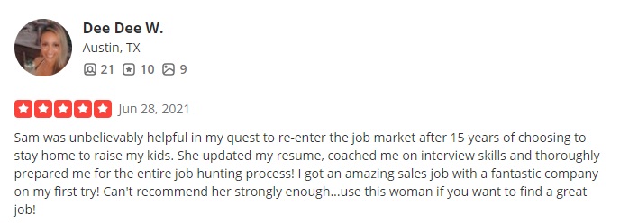 yelp review of first job austin listed as one of the best resume writing services in austin