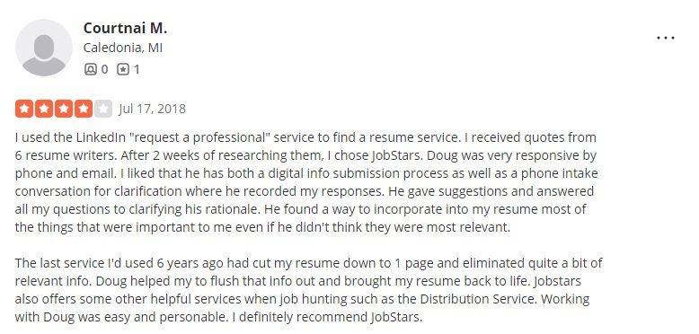 yelp review of jobstar usa listed as one of the best military resume service