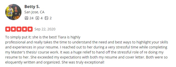 yelp review of resumes tailored write listed as one of the best resume service in california